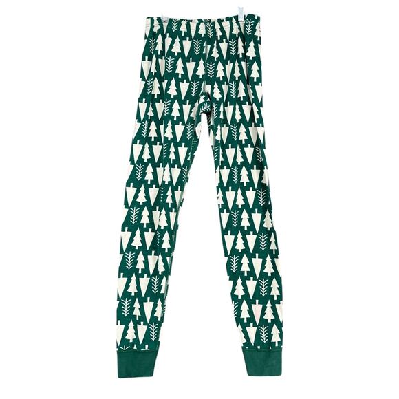 Hanna Andersson Green White Tree Elastic Waistband Cuffed Hem Pajama Pants Small - Picture 1 of 8
